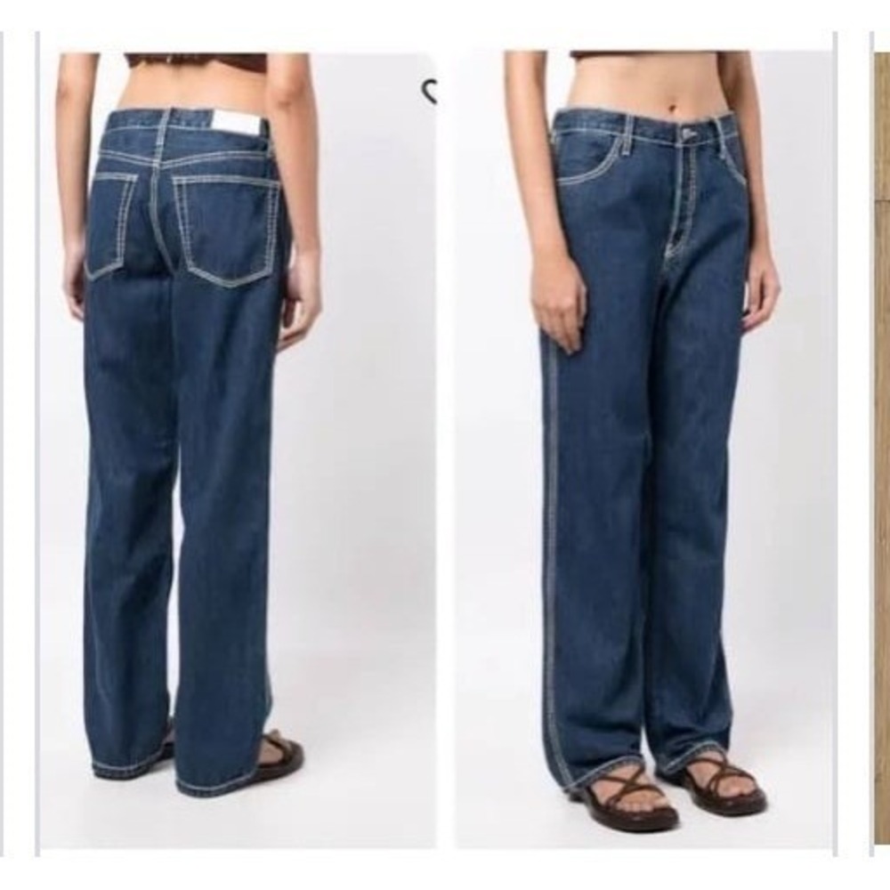 NWT‎ Re/Done chunky stitch indigo loose long Blue Size 25